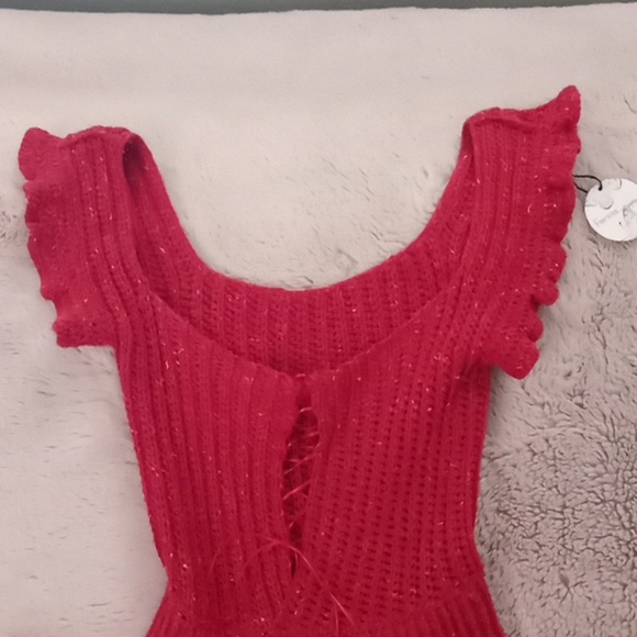 Hand Crocheted Little Mexico Dress w Ribbon Lace Up Bodice Full Flare Sk… - Picture 3 of 7